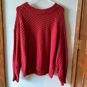 Red Mock Neck Sweater